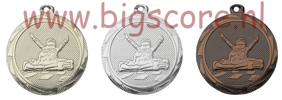 Karting E3014 Medaille goud-zilver-brons Ø 45 mm OP=OP!!